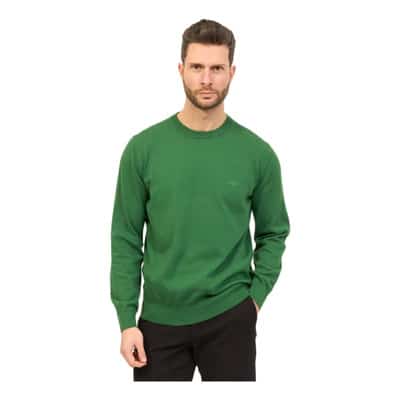 Essentiële Groene Trui met Geborduurd Logo Hugo Boss , Green , Heren