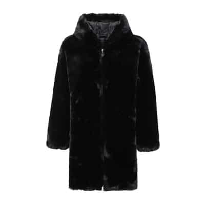 Faux Fur Hoodie Jas Moose Knuckles , Black , Dames