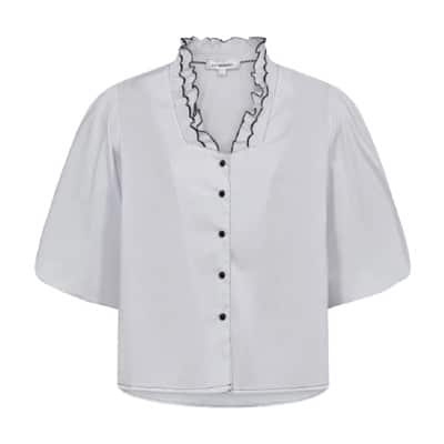 Feminine Blouse met Geschulpte Rand Co'Couture , White , Dames