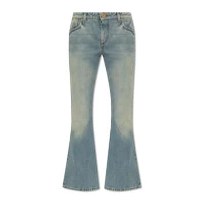 Flared jeans met vintage-effect Balmain , Blue , Dames