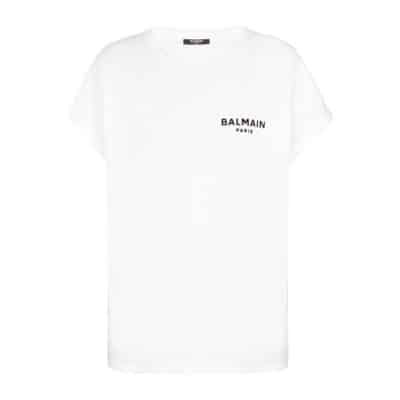 Flock T-shirt Balmain , White , Dames