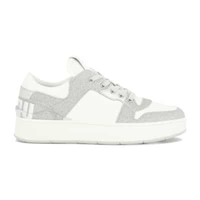 Florent Sneakers - Veters, Leer en Rubber Jimmy Choo , White , Dames