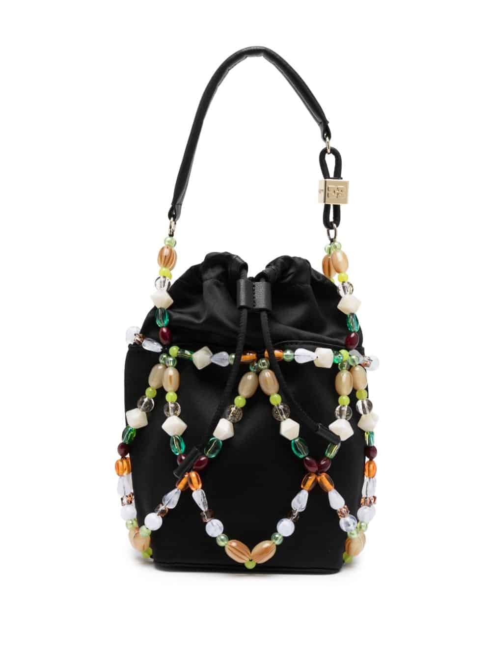 GANNI Beads bucket-tas met kralen - Zwart