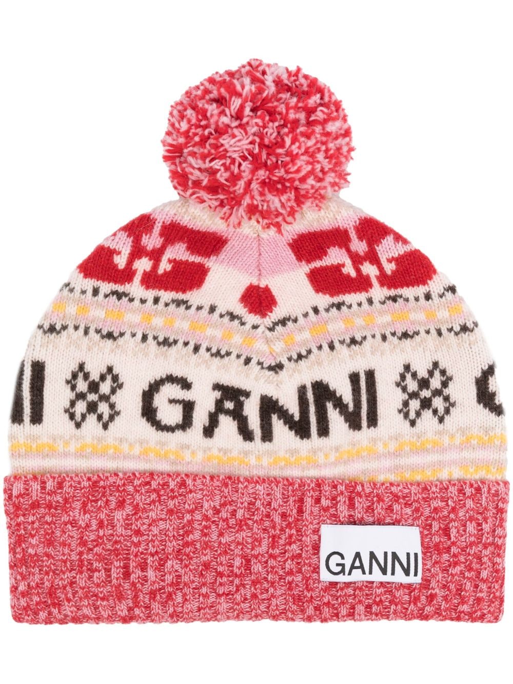 GANNI Intarsia muts - Roze