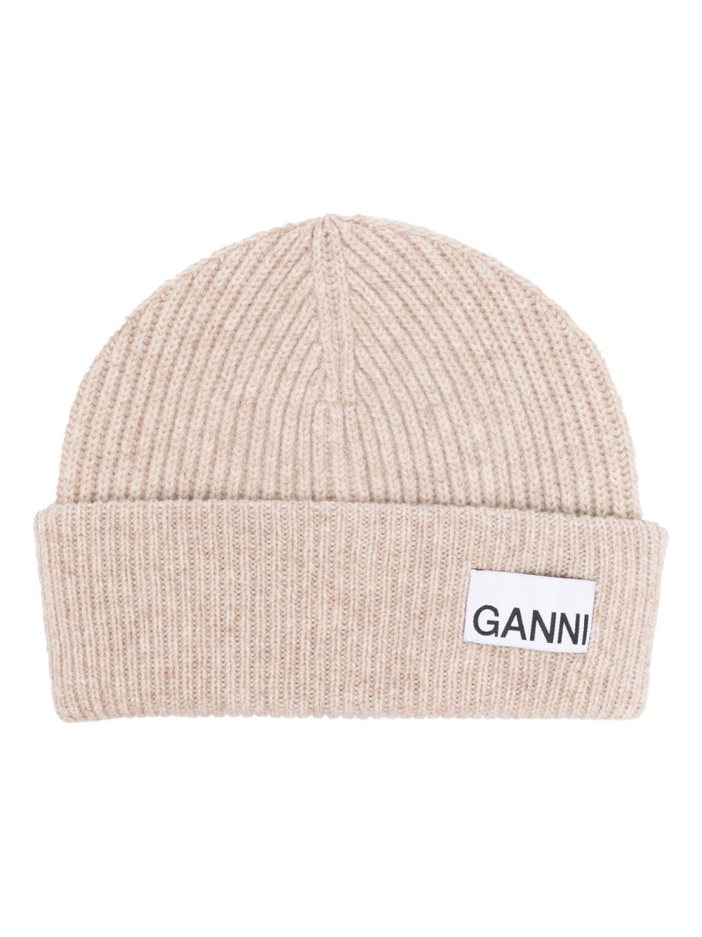 GANNI Muts met logopatch - Beige