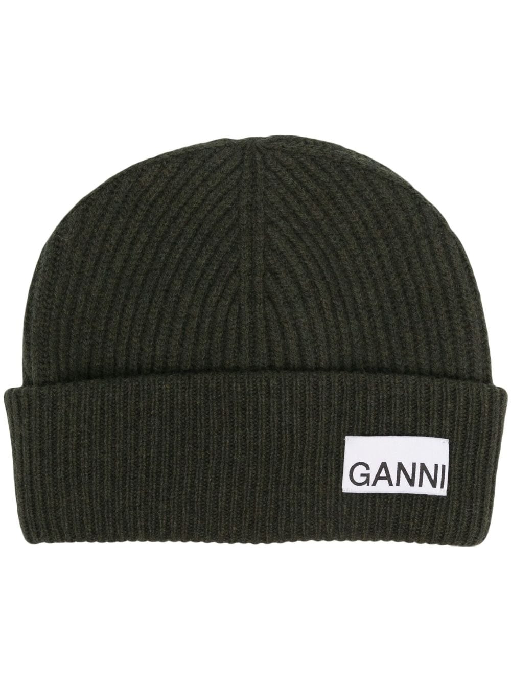 GANNI Muts met logopatch - Groen