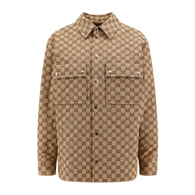 GG Supreme Stoffen Shirt Gucci , Beige , Dames