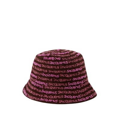 Geborduurde Bucket Hat - Bruin Katoen Jacquemus , Brown , Unisex