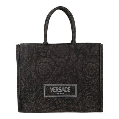 Geborduurde Jacquard Barocco Tote Tas Versace , Black , Heren