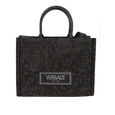 Geborduurde Jacquard Tote Tas Versace , Black , Heren