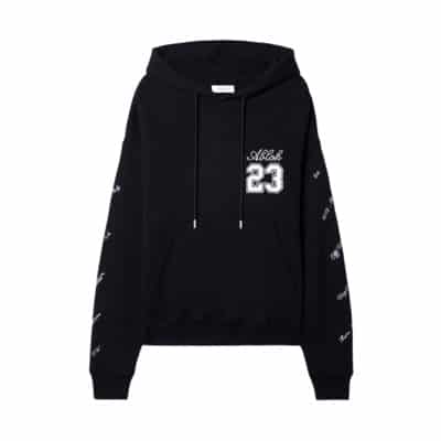 Geborduurde Logo Hoodie Off White , Black , Heren