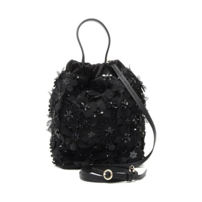 Geborduurde Zijden en Leren Tas Max Mara , Black , Dames