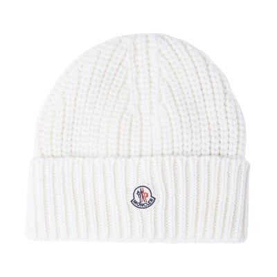 Gebreide wollen beanie muts Moncler , White , Unisex