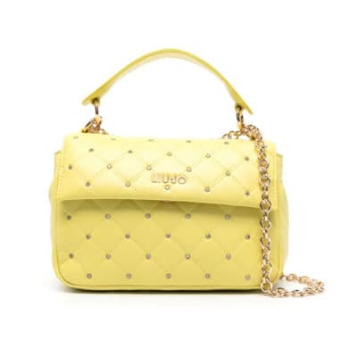 Gele Gewatteerde Tas met Strass Versiering Liu Jo , Yellow , Dames