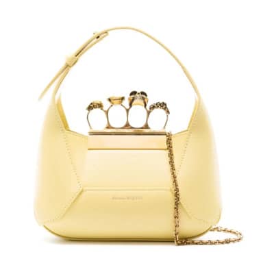 Gele Jewelled Hobo Mini Tas Alexander McQueen , Yellow , Dames