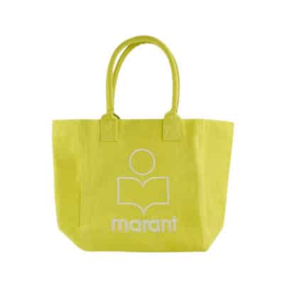 Gele Katoenen Shopper Tas met Leren Handvatten Isabel Marant , Yellow , Dames