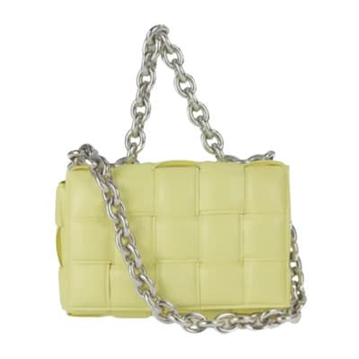 Gele Leren Bottega Veneta Kassett Schoudertas Bottega Veneta Vintage , Yellow , Dames