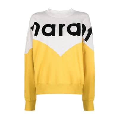 Gele Trui met Houston Sweatshirt Stijl Isabel Marant Étoile , Yellow , Dames