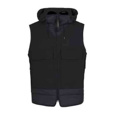 Gemengd Goggle Vest met Gerecycled Nylon C.p. Company , Black , Heren