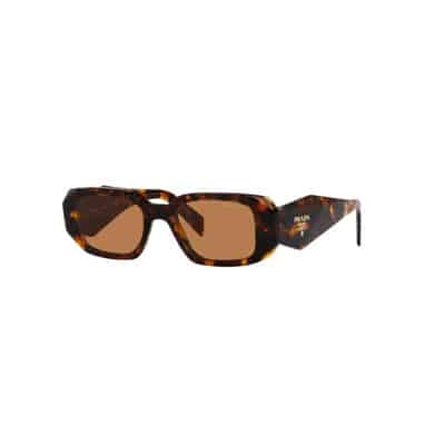 Geometrische zonnebril met gedurfd montuur Prada , Brown , Dames