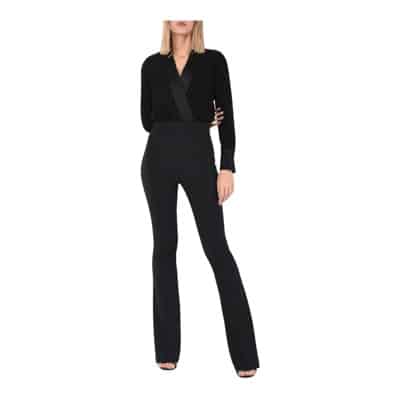 Georgette Viscose Jumpsuit met Metalen Juweel Elisabetta Franchi , Black , Dames