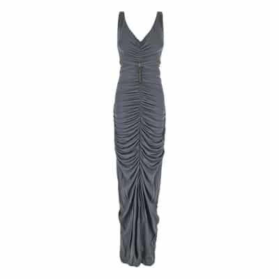 Geplooide Viscose Jurk Elisabetta Franchi , Gray , Dames