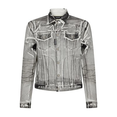 Gescheurde Denim Jas Dsquared2 , Gray , Heren