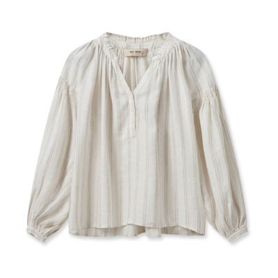 Gestreepte Linnen Blouse MOS Mosh , Beige , Dames