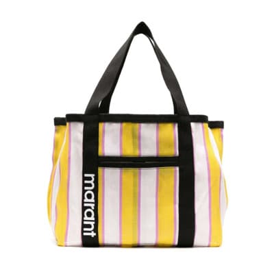 Gestreepte Tote Tas Isabel Marant , Yellow , Dames