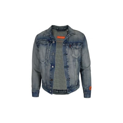 Gewassen denimjack met Concrete Jungle-inscriptie Heron Preston , Blue , Heren