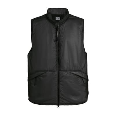 Gewatteerd Gilet met Glazen Detail C.p. Company , Black , Heren