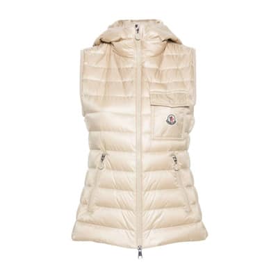 Gewatteerd Puffer Vest Moncler , Yellow , Dames