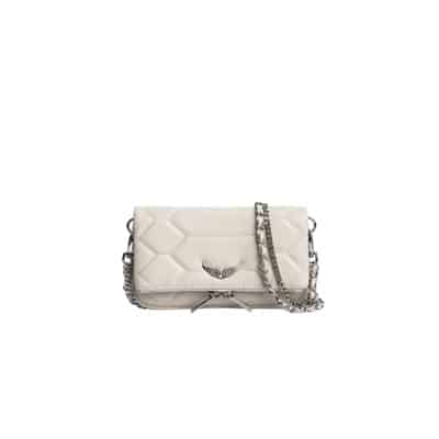 Gewatteerde leren Rock Nano tas Zadig & Voltaire , White , Dames