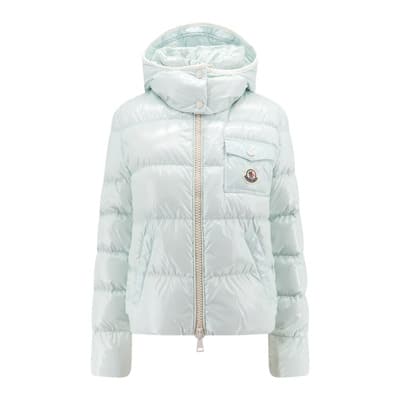 Gewatteerde nylon jas met afneembare capuchon Moncler , Blue , Dames