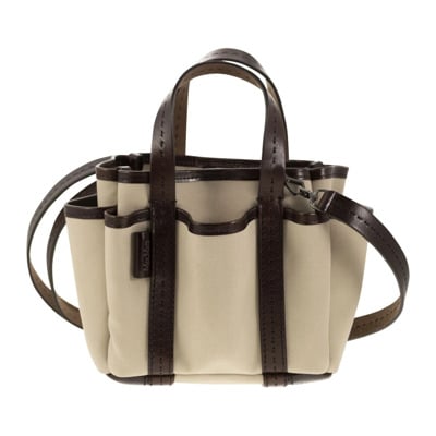 Giardiniera Mini Canvas Tote Tas Max Mara , Beige , Dames