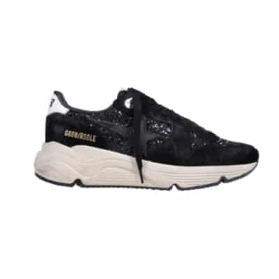 Glitter Upper Running Sole Sneakers Golden Goose , Black , Heren