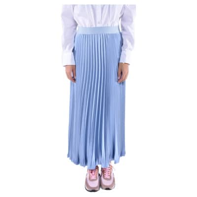 Golvende Geplooide Lange Rok Max Mara Weekend , Blue , Dames