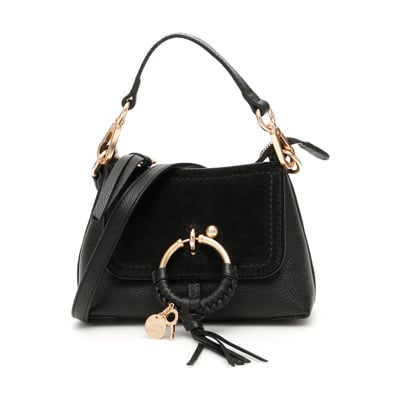 Graanlederen Mini Tas met Afneembaar Handvat See by Chloé , Black , Dames