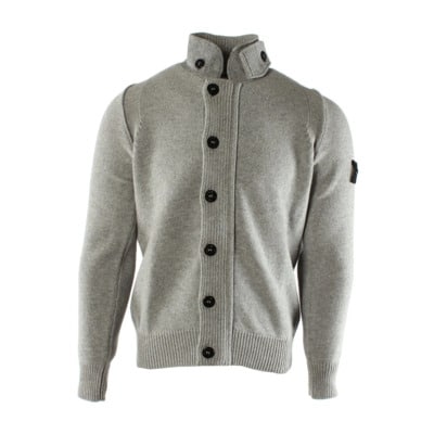 Grijs Wollen Blend Sweater Stone Island , Gray , Heren