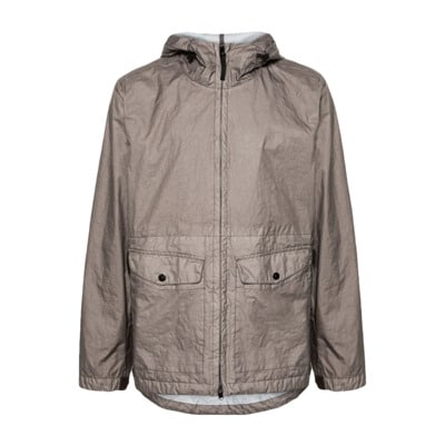 Grijze Jas met Capuchon en Zakken Stone Island , Gray , Heren