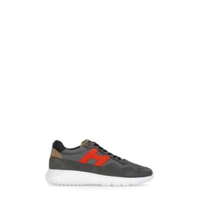 Grijze Leren en Technische Stoffen Sneakers Hogan , Gray , Heren