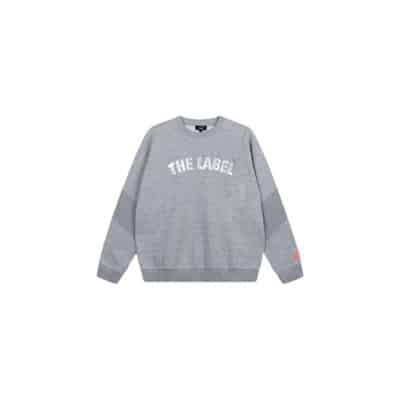 Grijze Melange Rib Trui met Logo Alix The Label , Gray , Dames