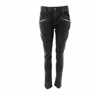 Grijze Slim Fit Jeans voor Heren Balmain , Black , Heren