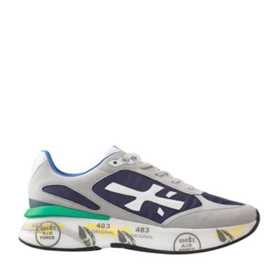 Grijze Sneakers met Logo en Modelnaam Premiata , Multicolor , Heren