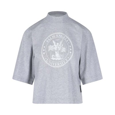 Grijze T-Shirt Crop voor Heren Palm Angels , Gray , Dames