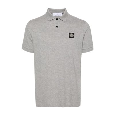 Grijze T-shirts Polos voor heren Stone Island , Gray , Heren