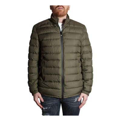 Groene Bering Jas met Logo Woolrich , Green , Heren