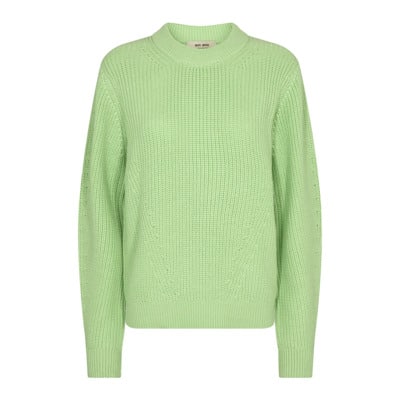 Groene Crew Neck Gebreide Trui MOS Mosh , Green , Dames