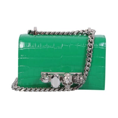 Groene Krokodil Versierde Opvouwbare Tas Alexander McQueen , Green , Dames