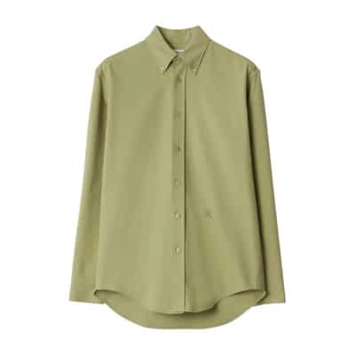 Groene Oversized Button-Down Shirt Burberry , Green , Heren